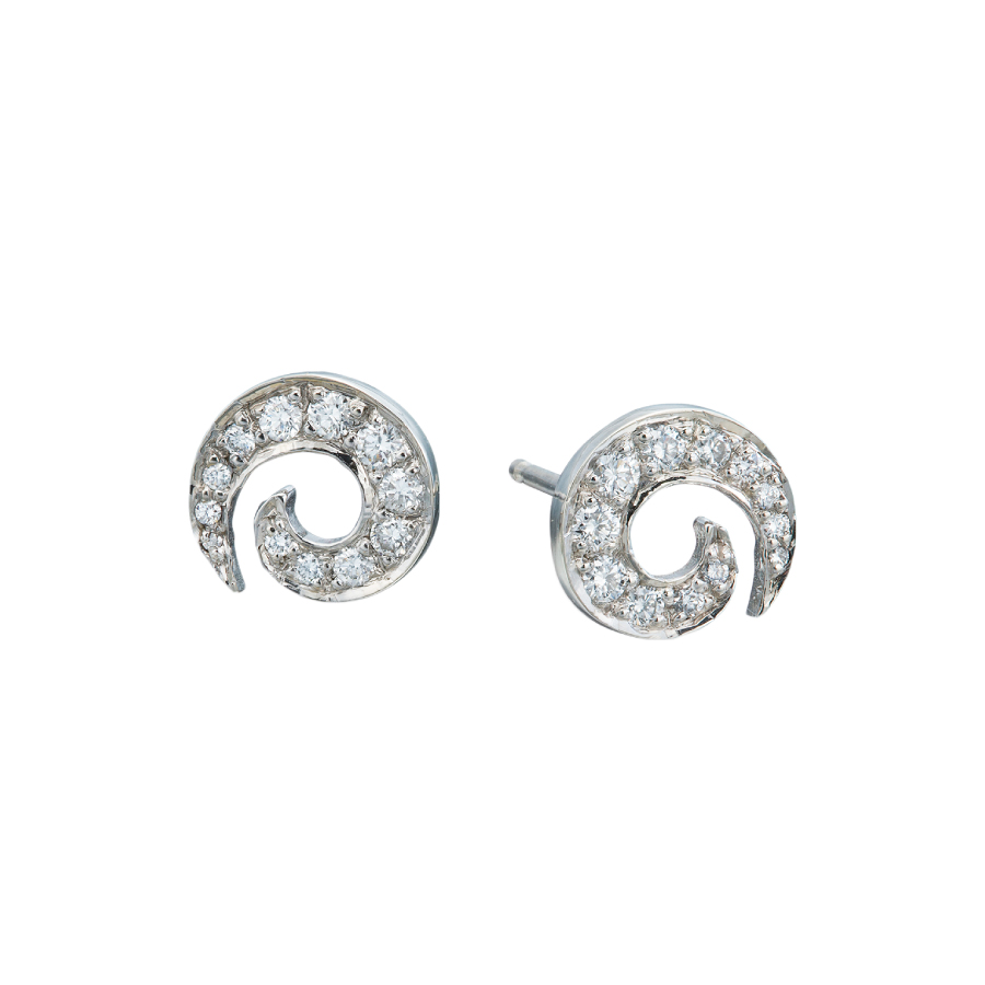 Diamond Spiral Earrings Christopher Duquet Evanston