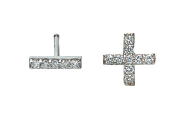 Positive and Negative Stud Earrings Christopher Duquet Fine Jewelry Evanston