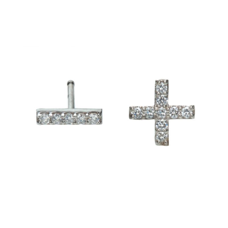 Positive and Negative Stud Earrings Christopher Duquet Fine Jewelry Evanston