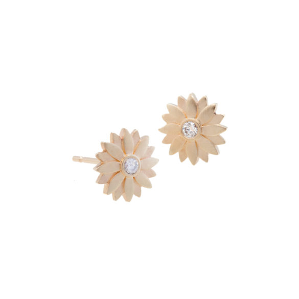Chrysanthemum Petite Fleur Diamond Earrings