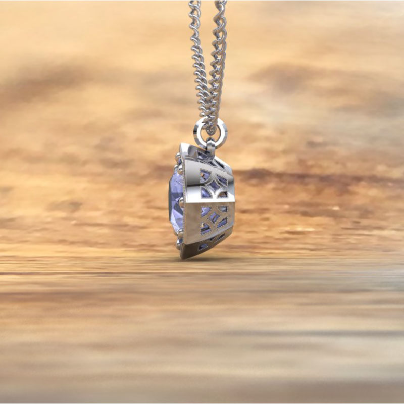 Custom Lavender Sapphire Pendant Necklace