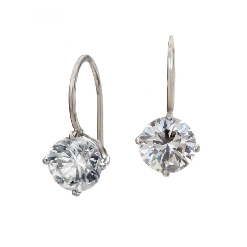 Diamond Drop Earrings On Thin Wires