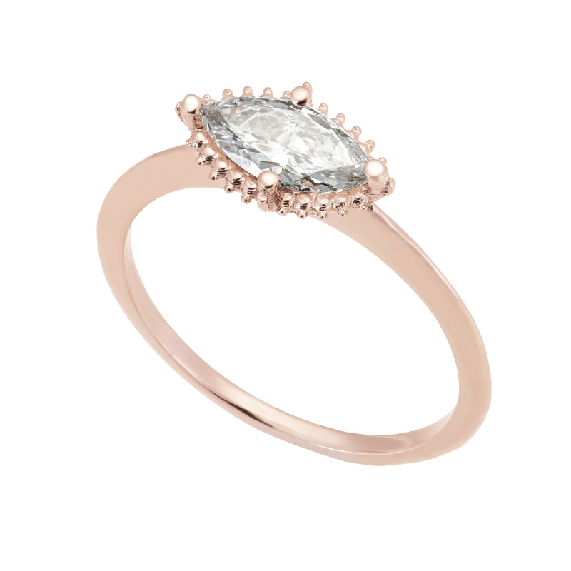 Diamond Marquise Ring In Rose Gold