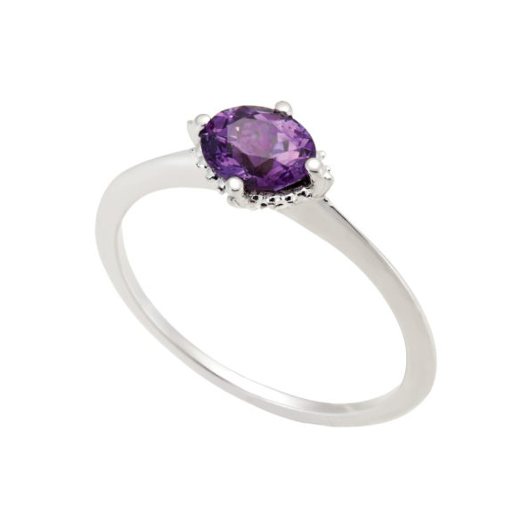 Magenta Sapphire Ring In White Gold