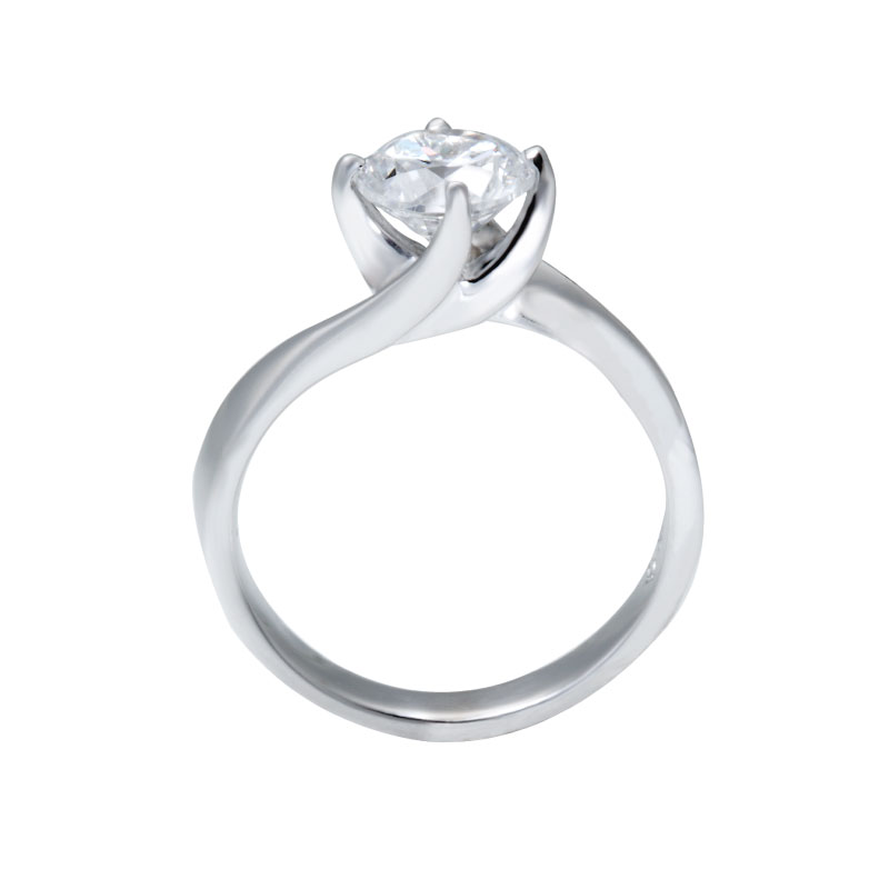 Pulled Taffy Diamond Solitaire Engagement Ring