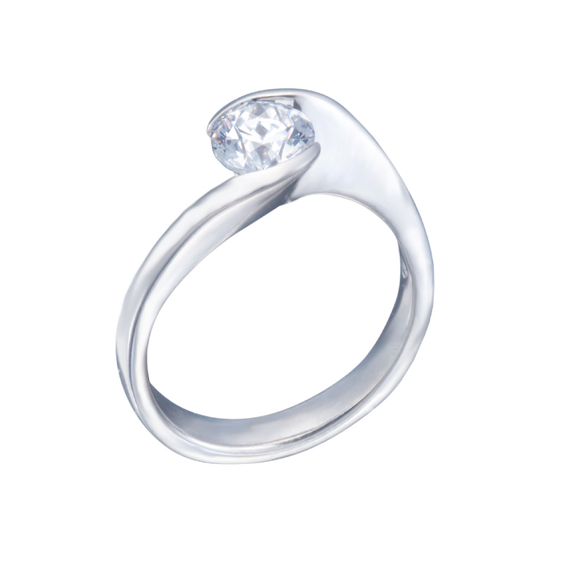 Floating "Wrap Around" Diamond Solitaire Engagement Ring