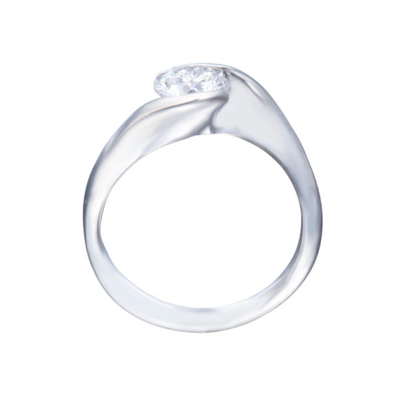 Floating Wrap-around Diamond Solitaire Engagement Ring