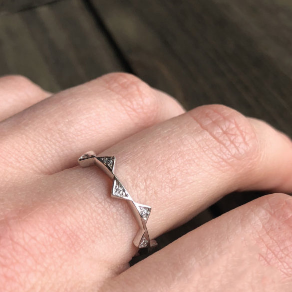 Diamond Triangle Stacking Ring
