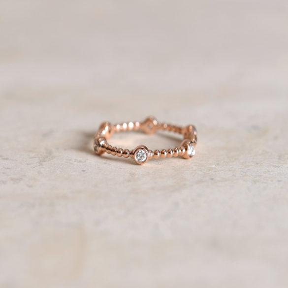 Stacking Rose Gold Staggered Diamond Band