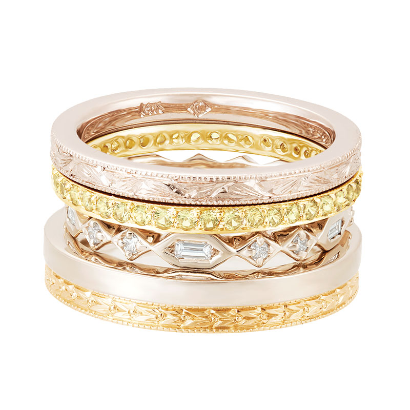The Rose and Yellow Gold Tall Stack