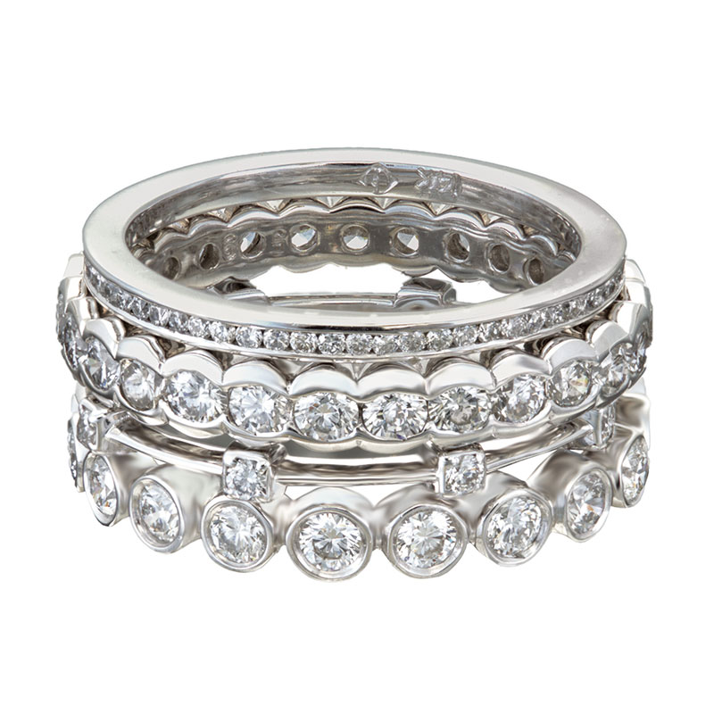 The White Gold Diamond Eternity Band Stack