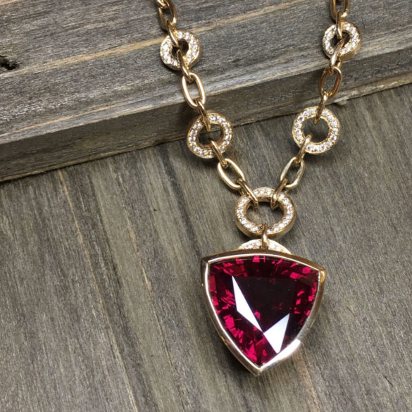 Rhodolite Garnet and Diamond Necklace