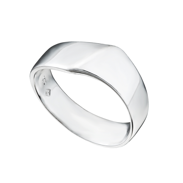Curvilinear Collection Gents Wave Band Ring