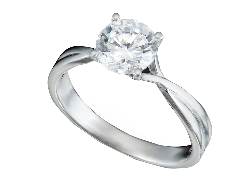 solitaire twist diamond engagement rings