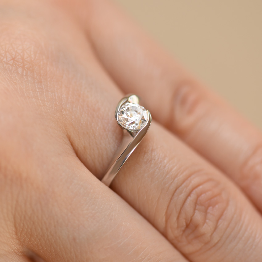 The “Wrap Around” Engagement Ring Design hand view