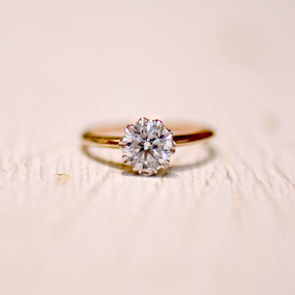 10 Prong Diamond Solitaire In Rose Gold