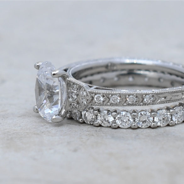 Vintage Engagement Ring and Classic Eternity Band
