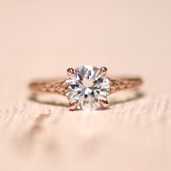 4 Prong Rose Gold Engagement Ring