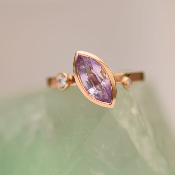 Pink Spinel Marquise Ring