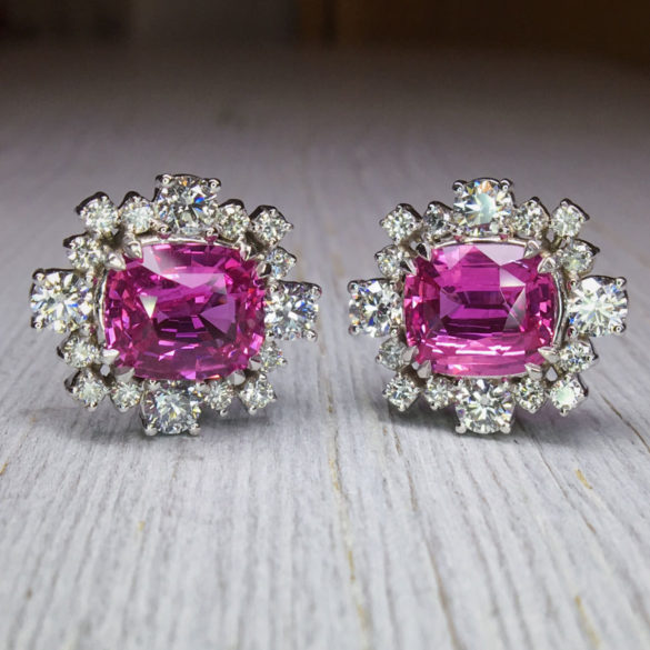 Large Pink Sapphires Earrings