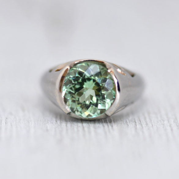 Mint Green White Gold Ring
