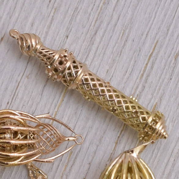 Marrakesh Inspired Gold Minaret Earrings