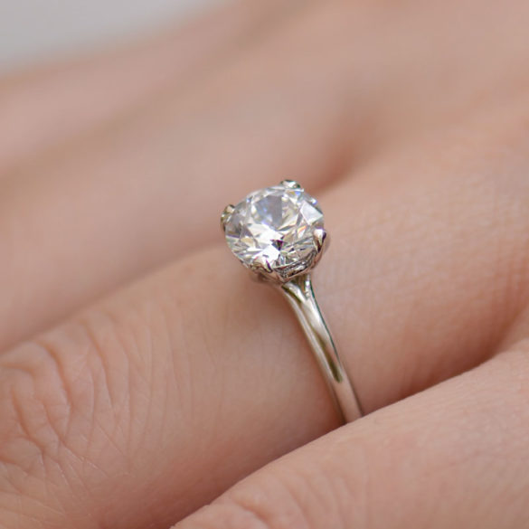 Classic Round Brilliant Solitaire Diamond Engagement Ring With Bespoke Setting