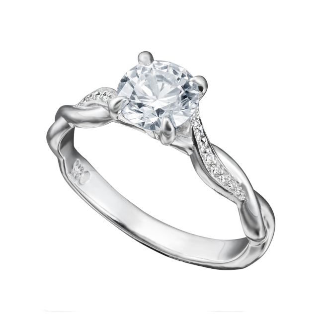 Twisted Vine Engagement Ring With Pavé Set Diamonds