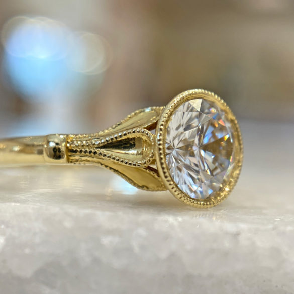 Vintage Yellow Gold Diamond Engagement Ring
