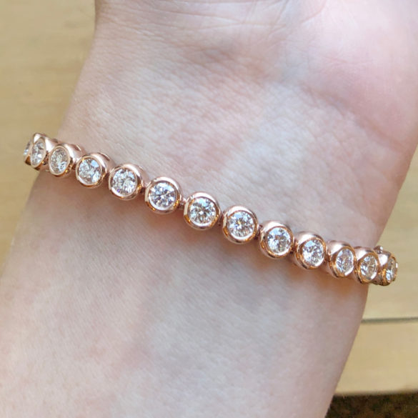 Rose Gold Bubble Diamond Bracelet