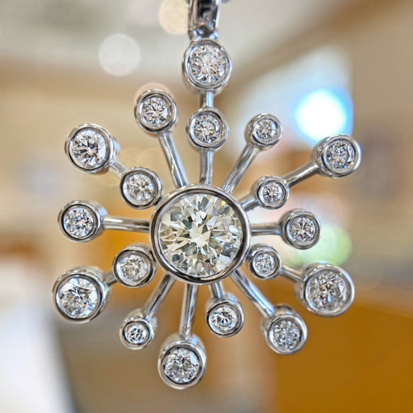 Fireworks Inspired Diamond Pendant