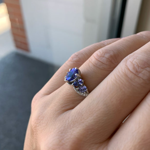 Custom Purple Tanzanite Ring