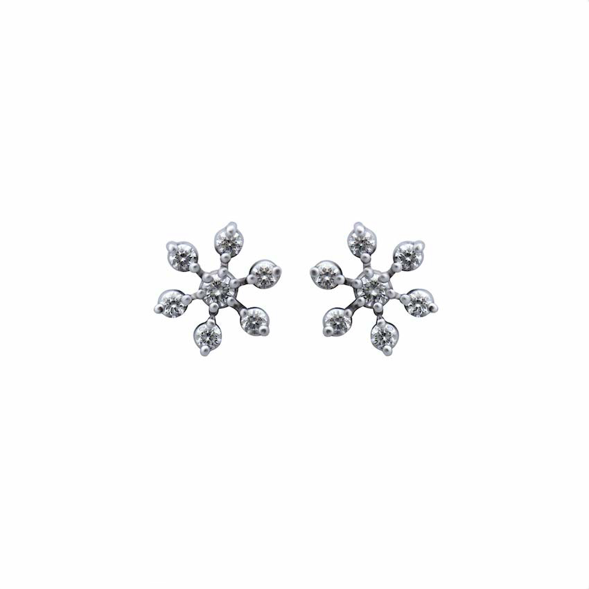 Fireworks Snowflake Diamond Earrings