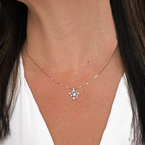 Starburst Diamond Fireworks Necklace on neck