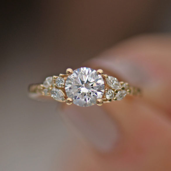 Gold Round Diamond Engagement Ring