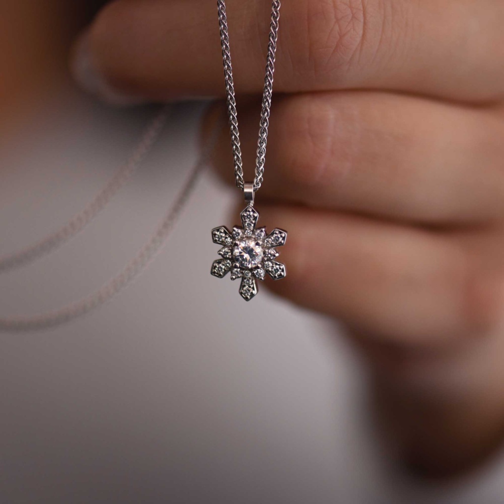 Art Deco Snowflake Diamond Necklace