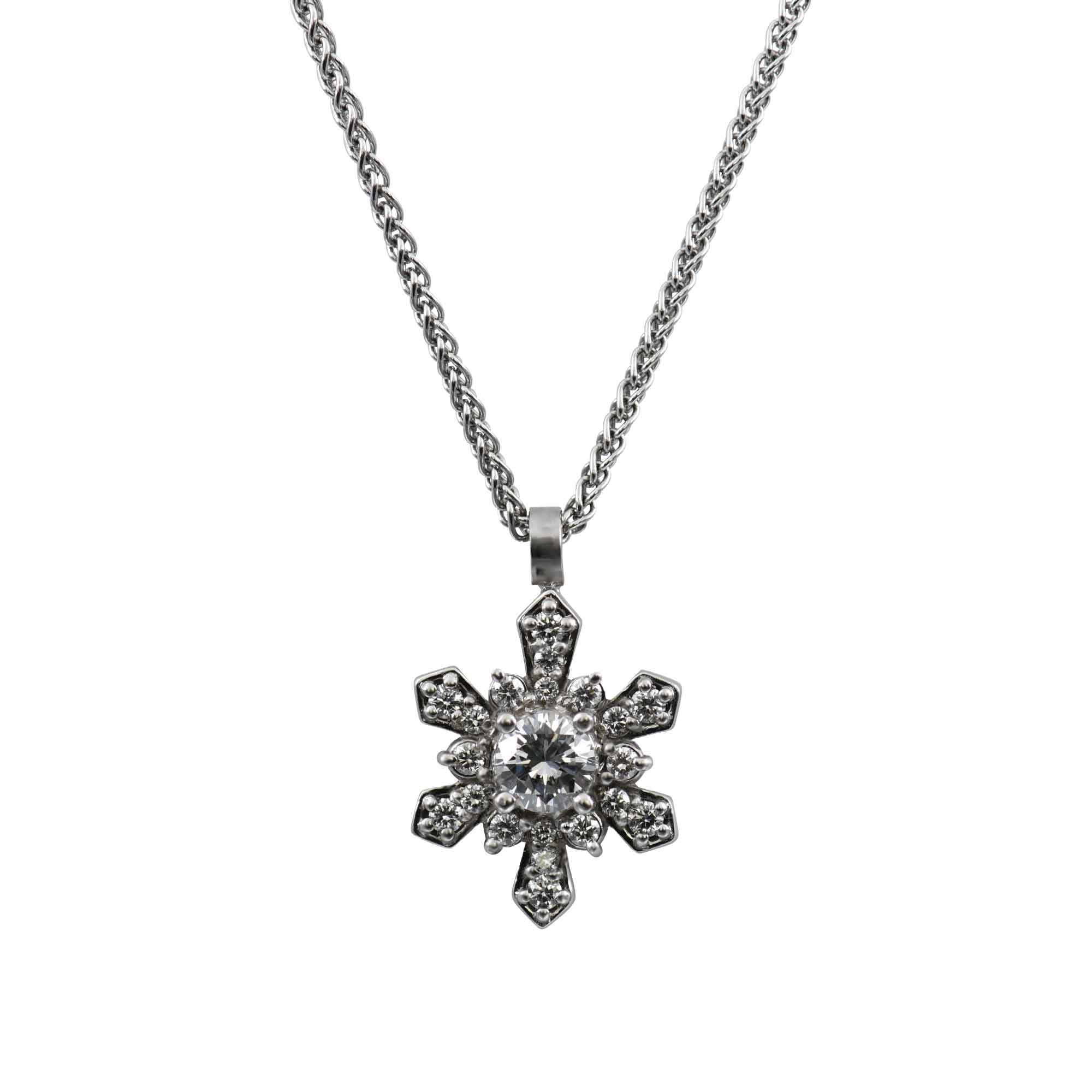 Art Deco Snowflake Diamond Necklace