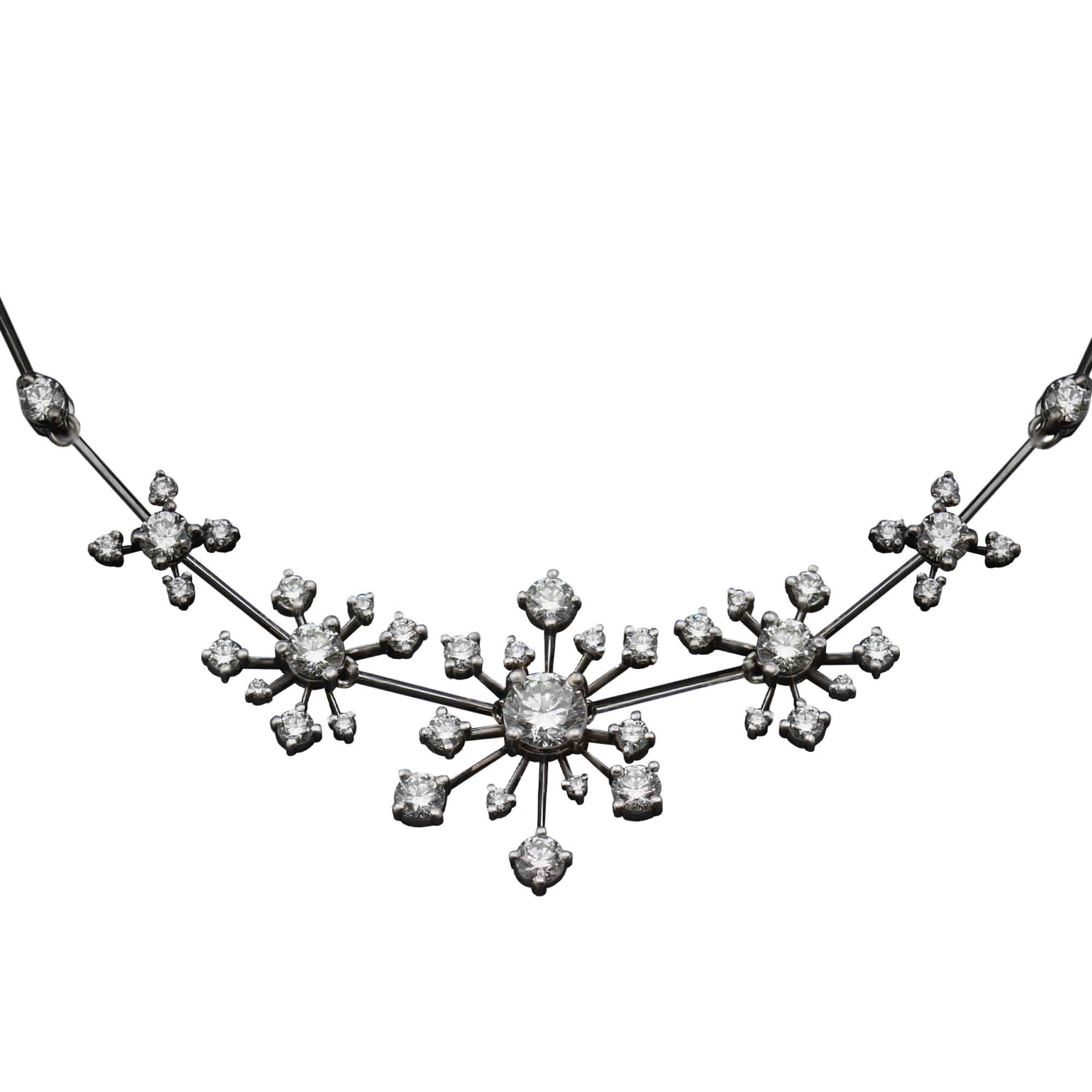 Falling Snow Couture Diamond Snowflake Necklace