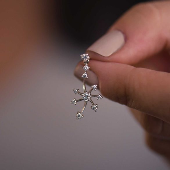 Frozen Confetti Snowflake Diamond Earrings