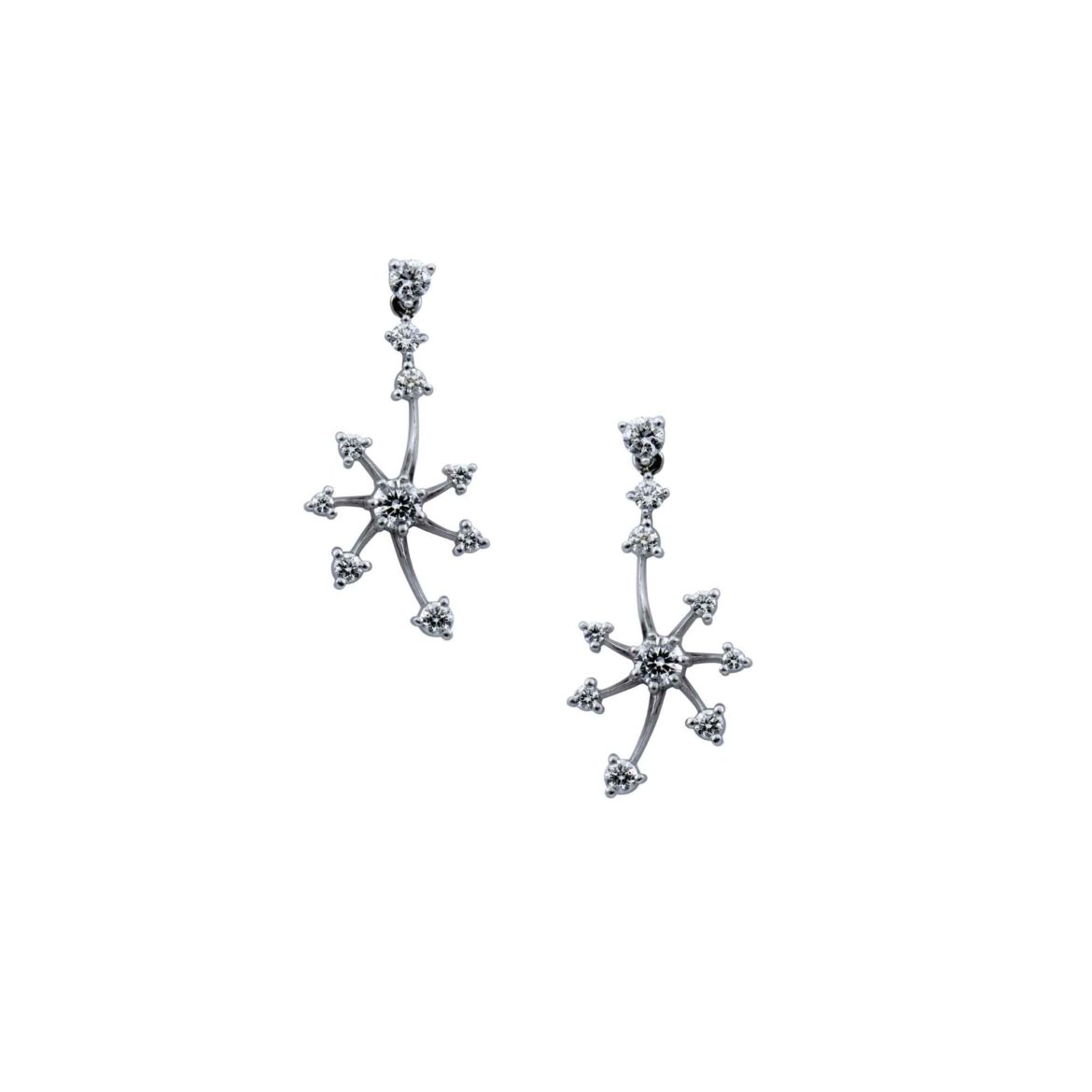Frozen Confetti Snowflake Diamond Earrings