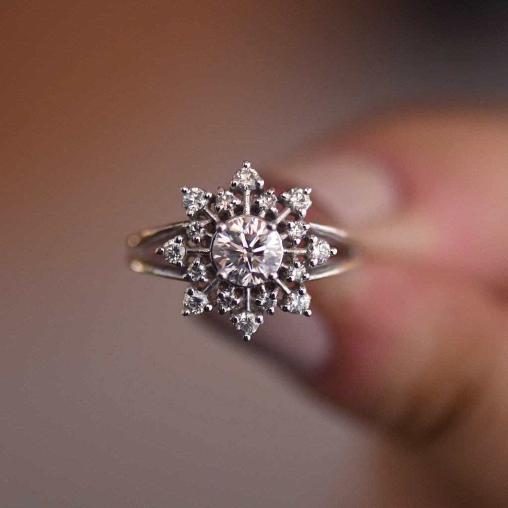 Ice Flower Snowflake Diamond Ring