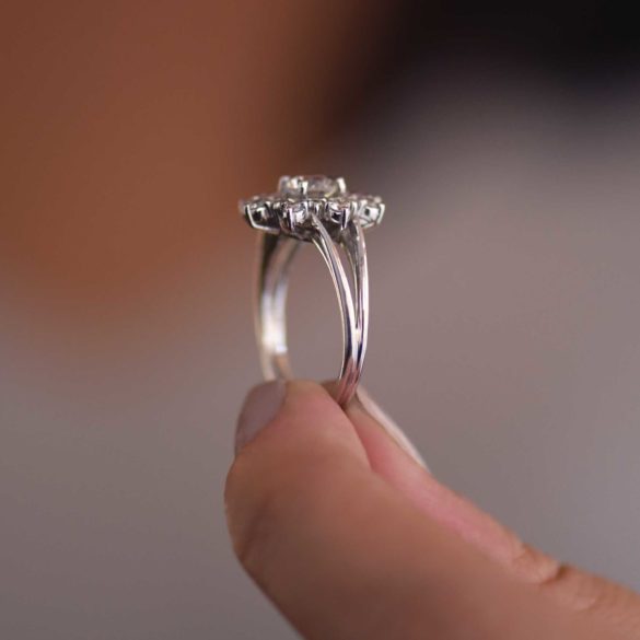Ice Flower Snowflake Diamond Ring