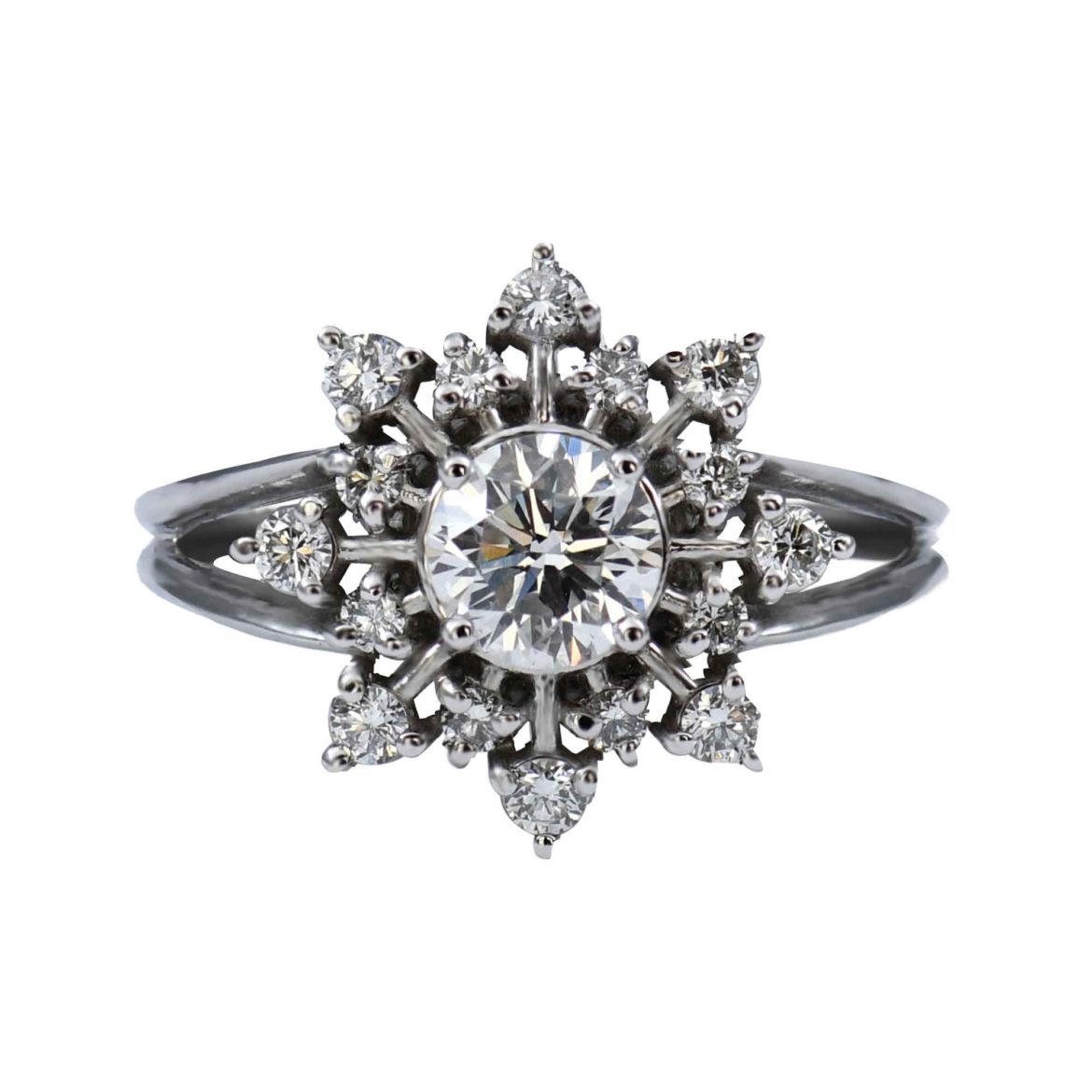 Ice Flower Snowflake Diamond Ring