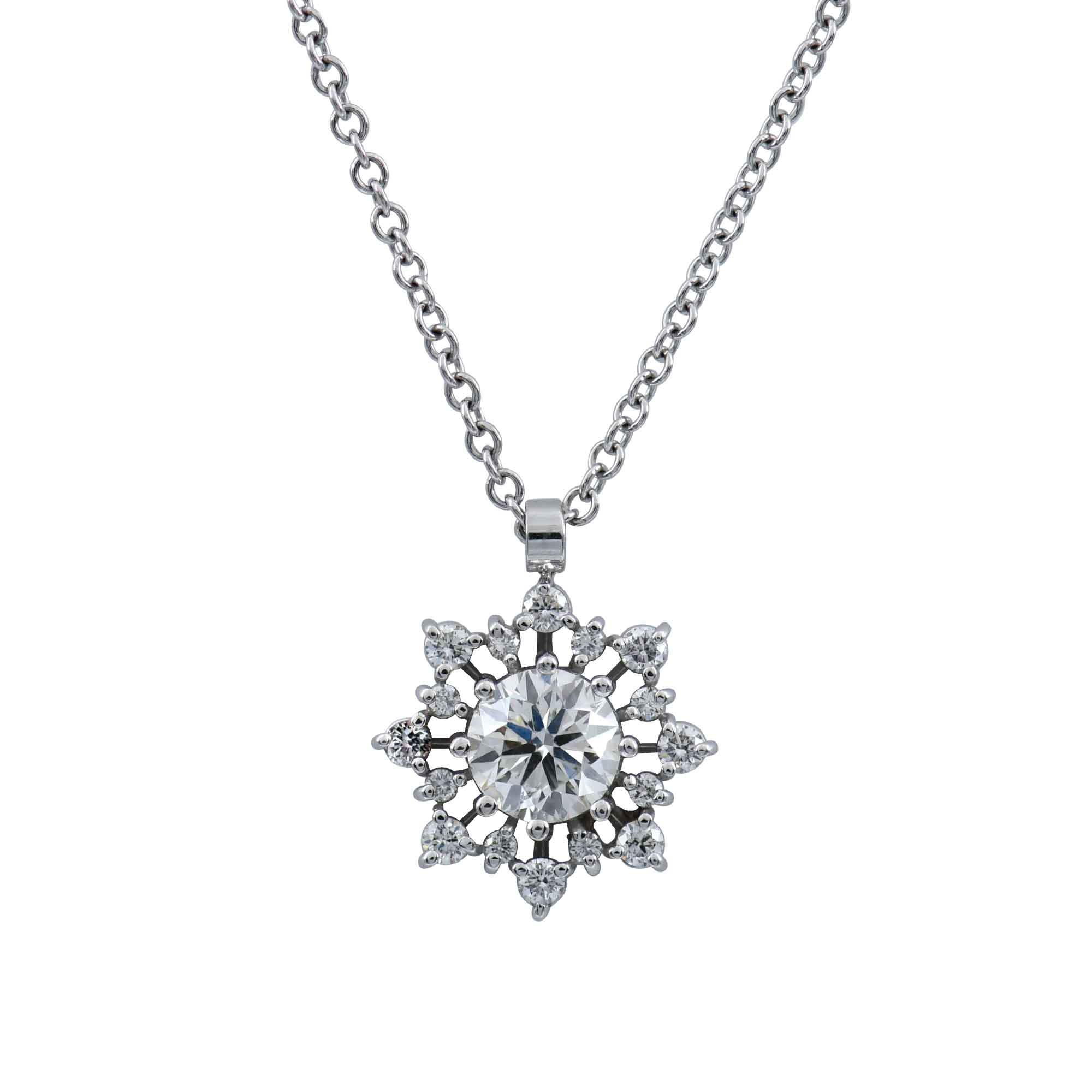 Snowball Snowflake Diamond Necklace
