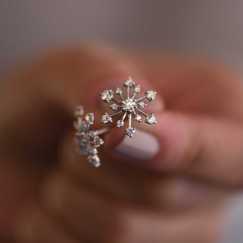 Stardust Snowflake Diamond Earrings