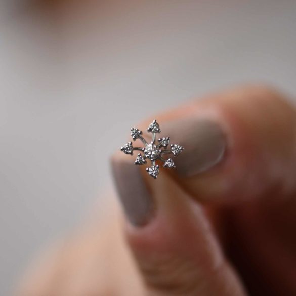 Morning Star Snowflake Diamond Earrings Single Alt View