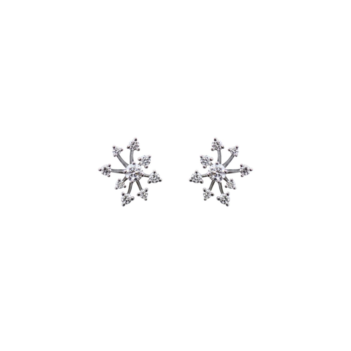 Morning Star Snowflake Diamond Earrings