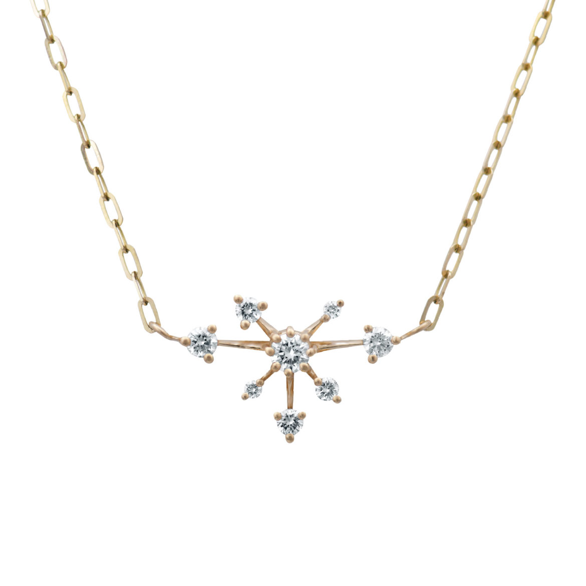 Inline Snowflake Diamond Necklace