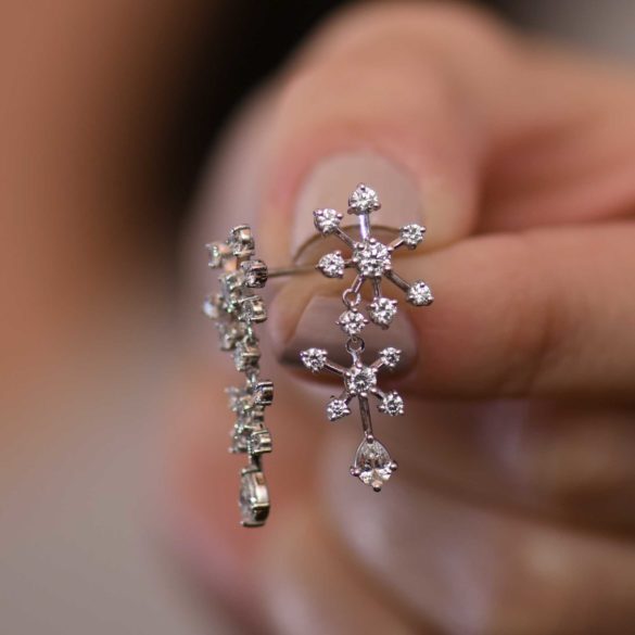 Solstice Snowflake Diamond Earrings