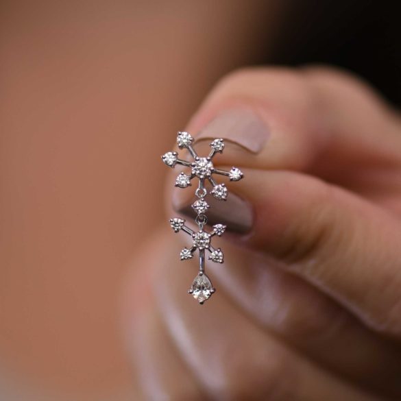 Solstice Snowflake Diamond Single Earrings